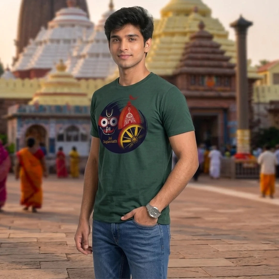 Lord Jagannath Devotional Festival Graphic T-Shirt – 180 GSM Heavyweight Half Sleeve Tee