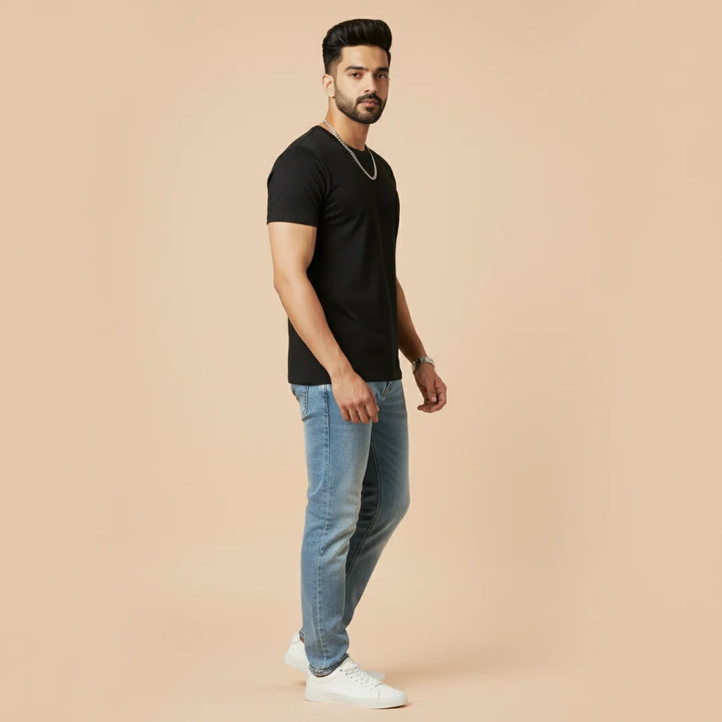Premium Men’s Eco-Blend T-Shirt | Classic Regular Fit & Sustainable 180 GSM Fabric