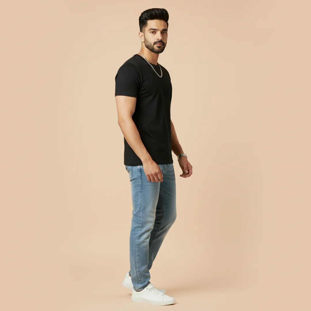 Premium Men’s Eco-Blend T-Shirt | Classic Regular Fit & Sustainable 180 GSM Fabric