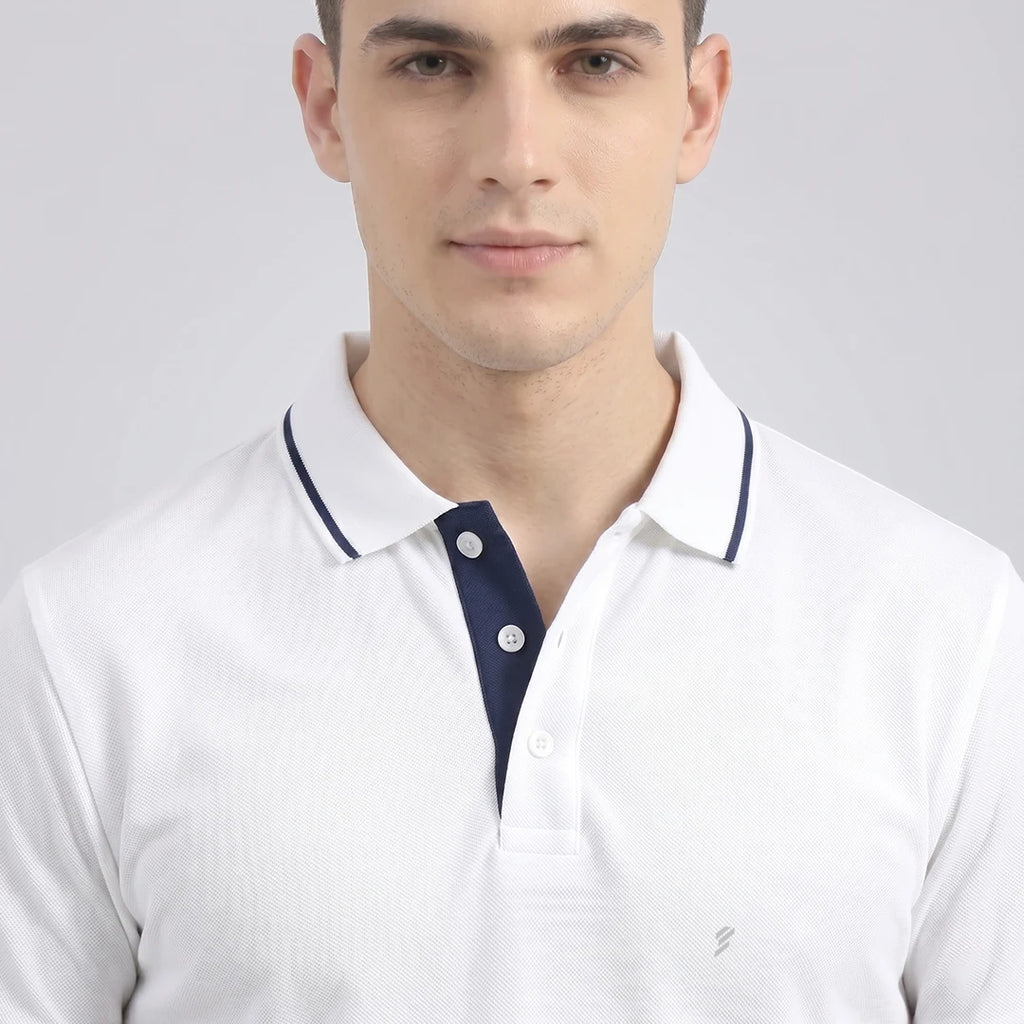 Premium 270 GSM Pure Cotton Biowash Tipping Polo T-Shirt - Heavyweight & Breathable