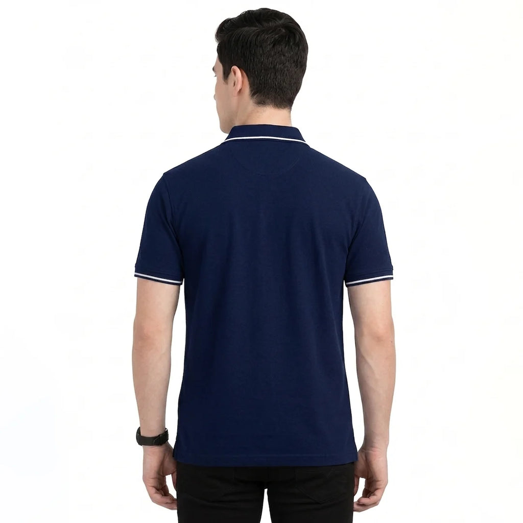 Premium Pure Cotton Regular Fit Tipping Polo Shirt - 270 GSM Bio-Washed