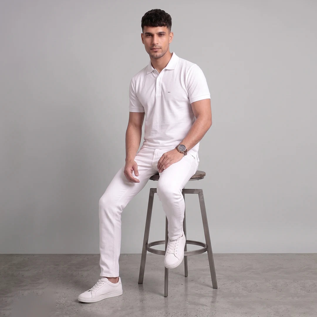 Excello Premium Men's Aeropiq Polo T-Shirt | Wrinkle-Free 100% Nanopoly
