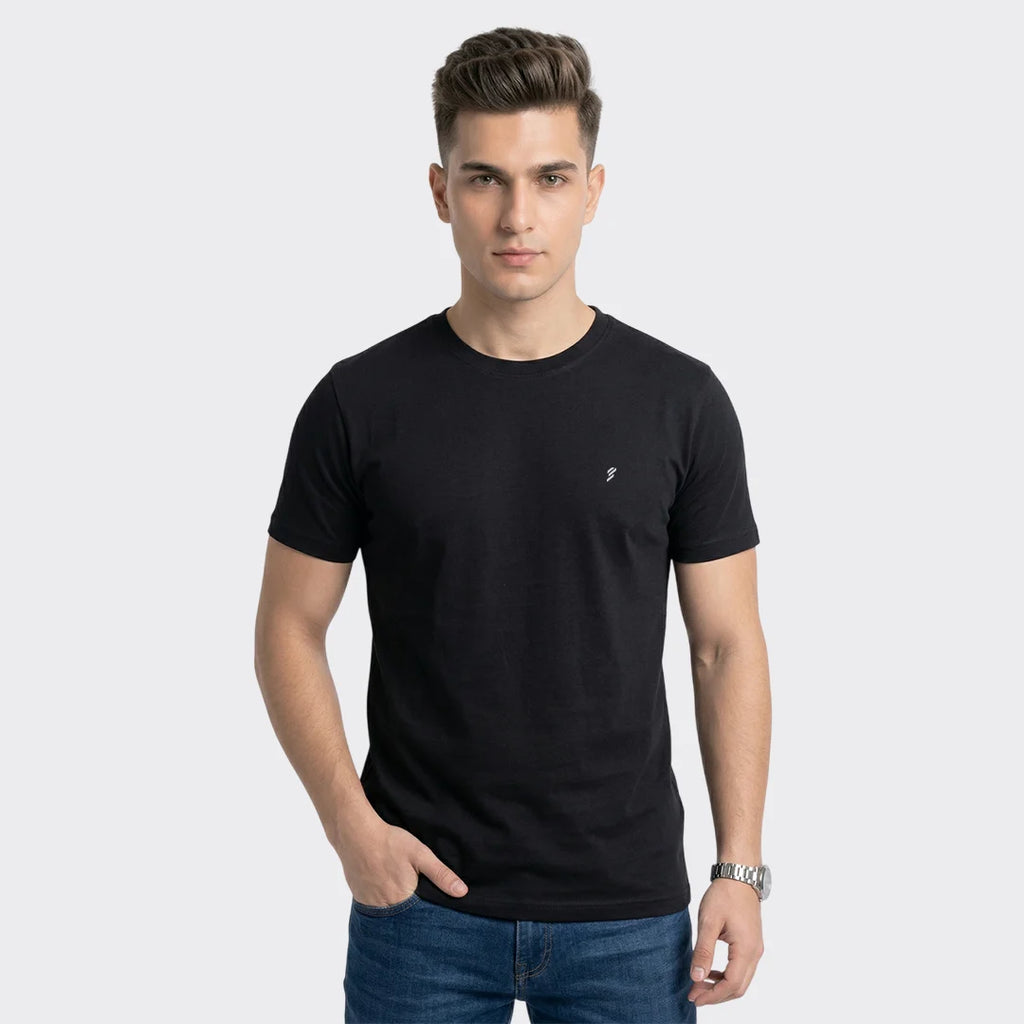 Men's Regular Fit Crew Neck T-Shirt, 100% Pure Cotton, 180 GSM, Breathable Everyday Wear