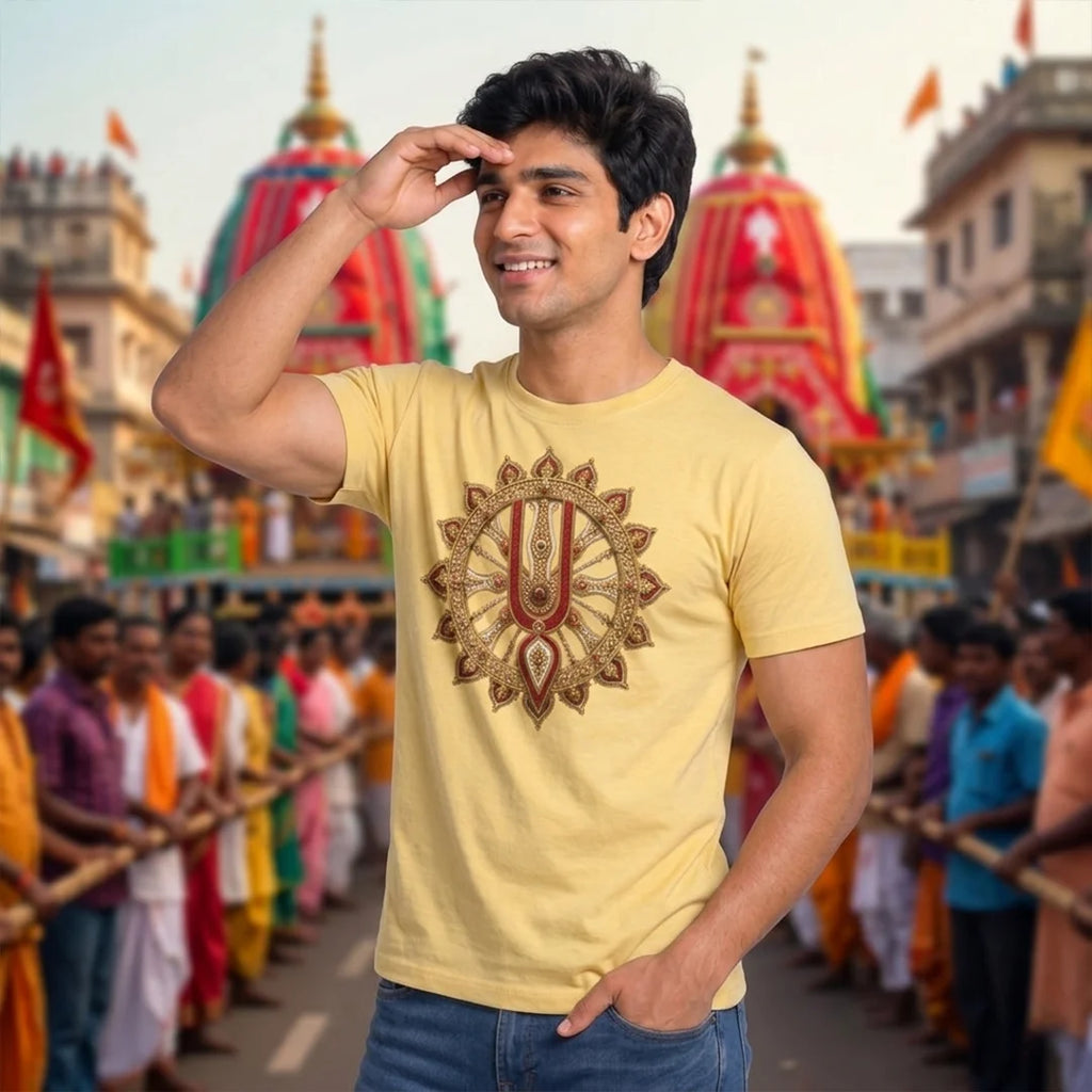Premium Men's Pure Cotton Jagannath Puri Rath Yatra Graphic T-Shirt