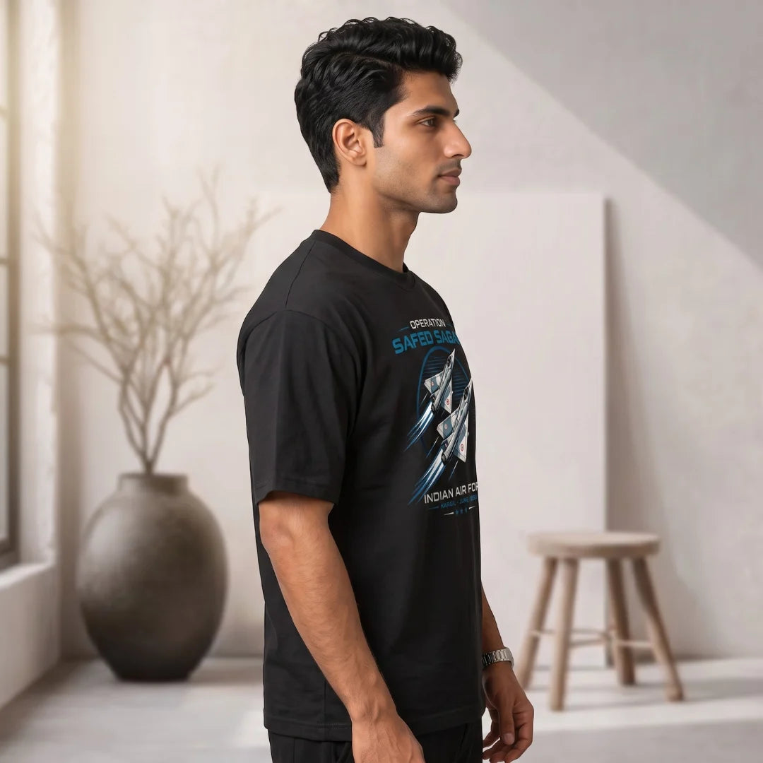 Indian Air Force Operation Safed Sagar Oversized T-Shirt - 240 GSM