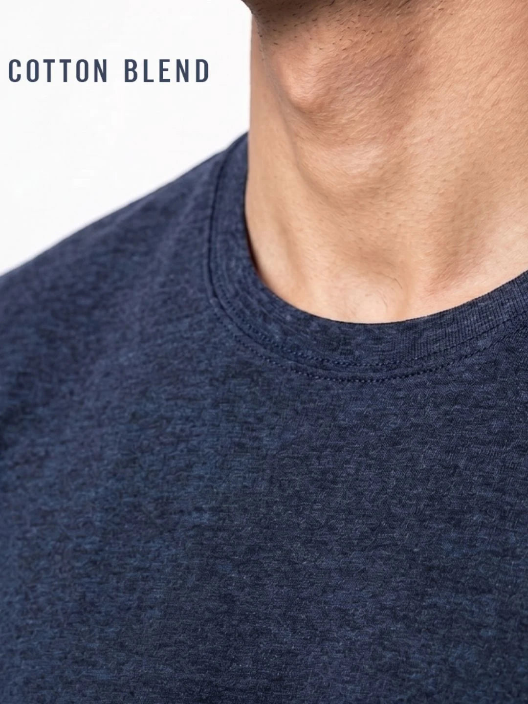 Excello Men's Cotton Blend Bio-Wash Plain  Regular Fit Round Neck T-Shirt  | Navy & Royal