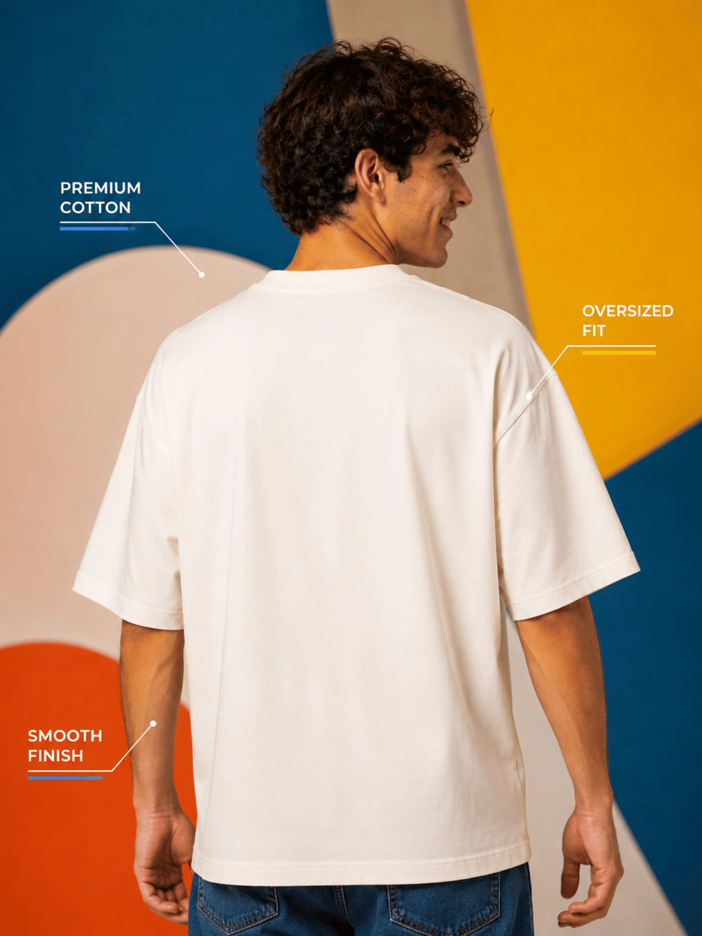Excello Men's 'Believe You Can' Motivational Graphic Oversized T-Shirt - Premium Cotton | Off White