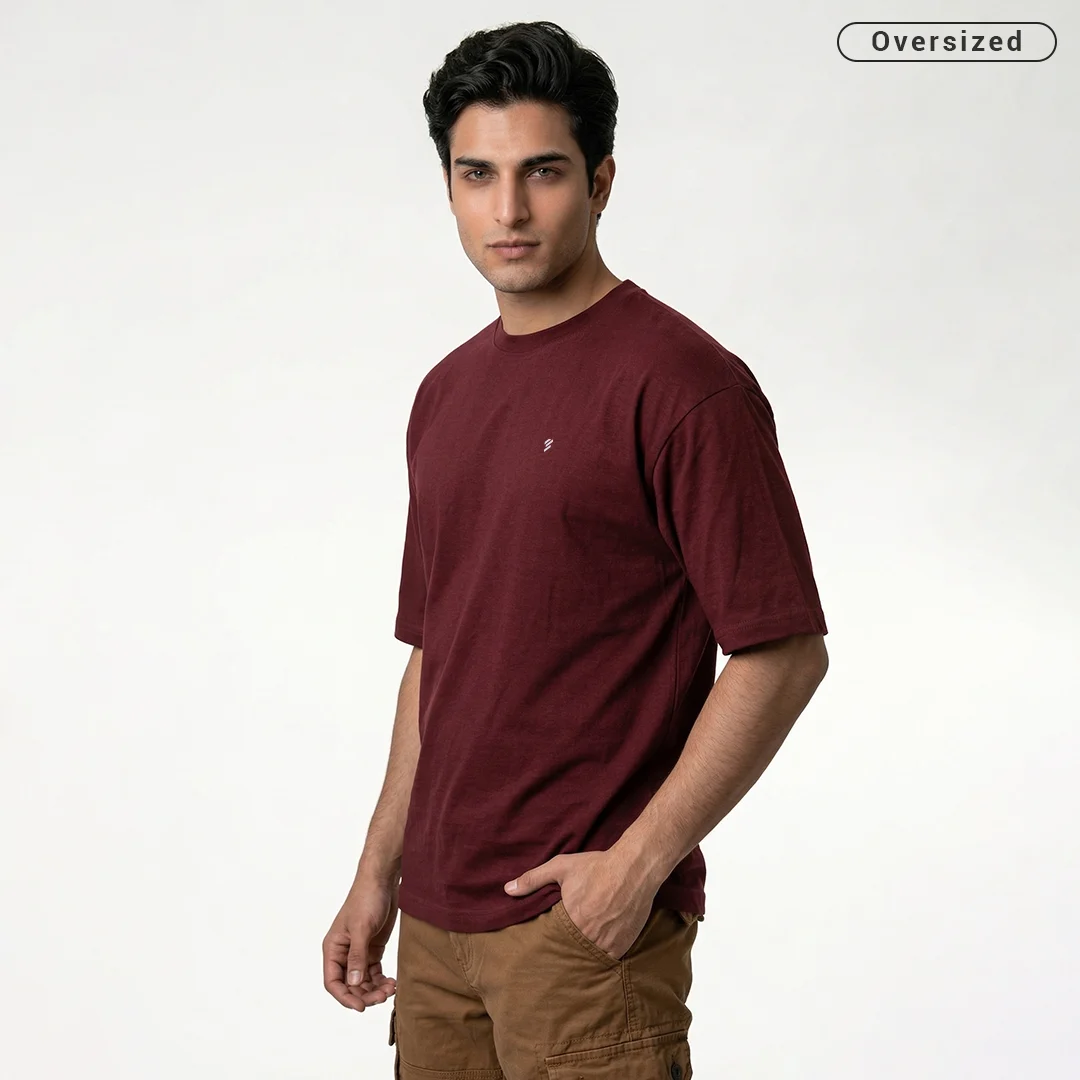 Premium 240 GSM Heavyweight Oversized T-Shirt – 100% Pure Cotton Minimalist Chest Logo Tee