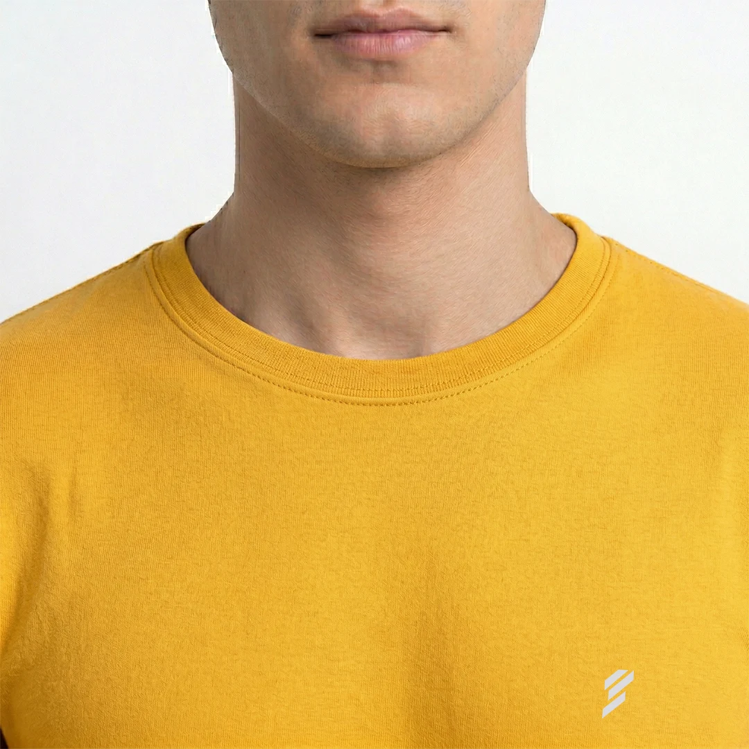 Men's Regular Fit Crew Neck T-Shirt, 100% Pure Cotton, 180 GSM, Breathable Everyday Wear