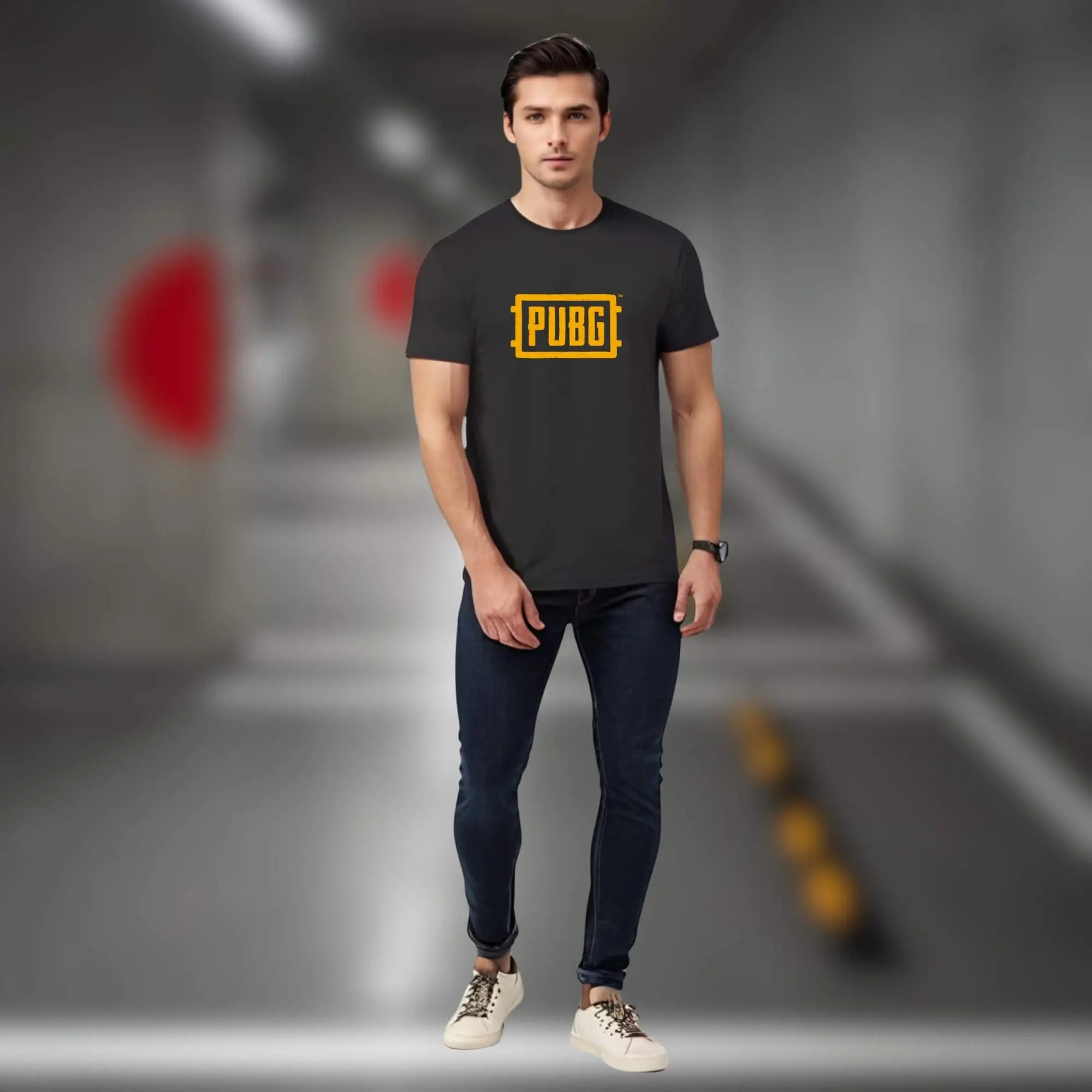 Men’s Cotton Graphic Print Casual T-Shirt – Round Neck, Half Sleeve