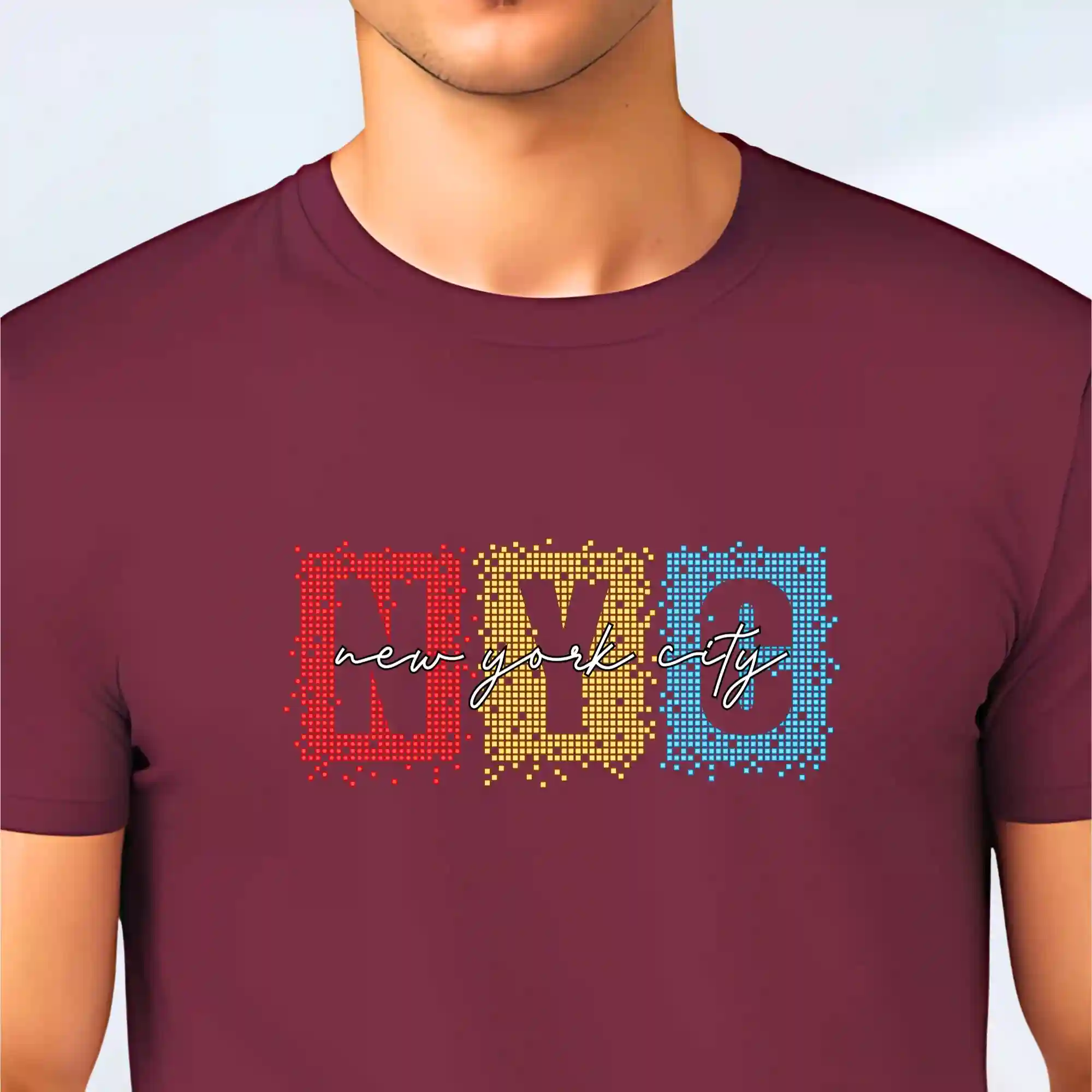 EXCELLO White ‘NYC – New York City’ Printed Men’s Cotton T-Shirt
