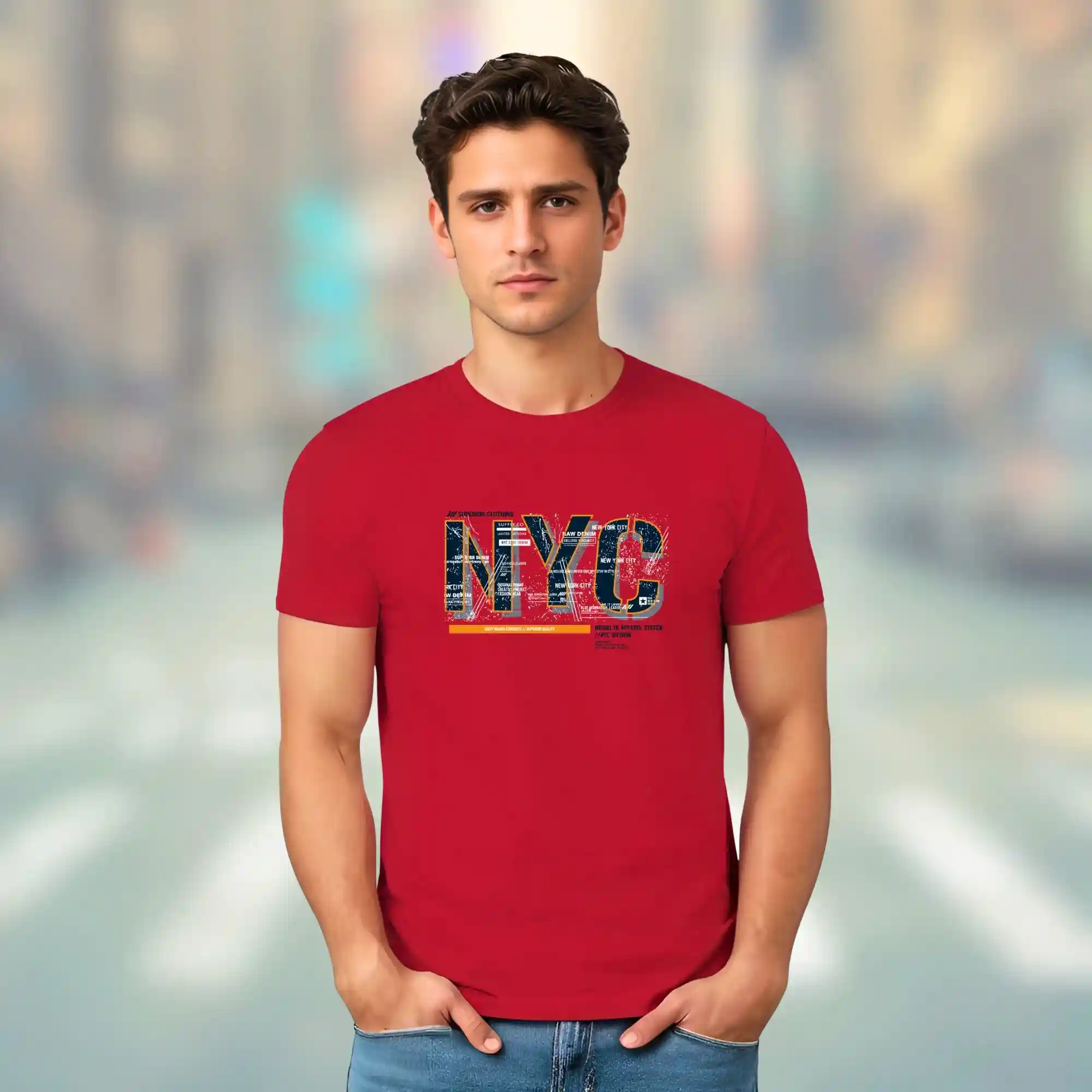 NYC Printed Cotton T-Shirt for men 