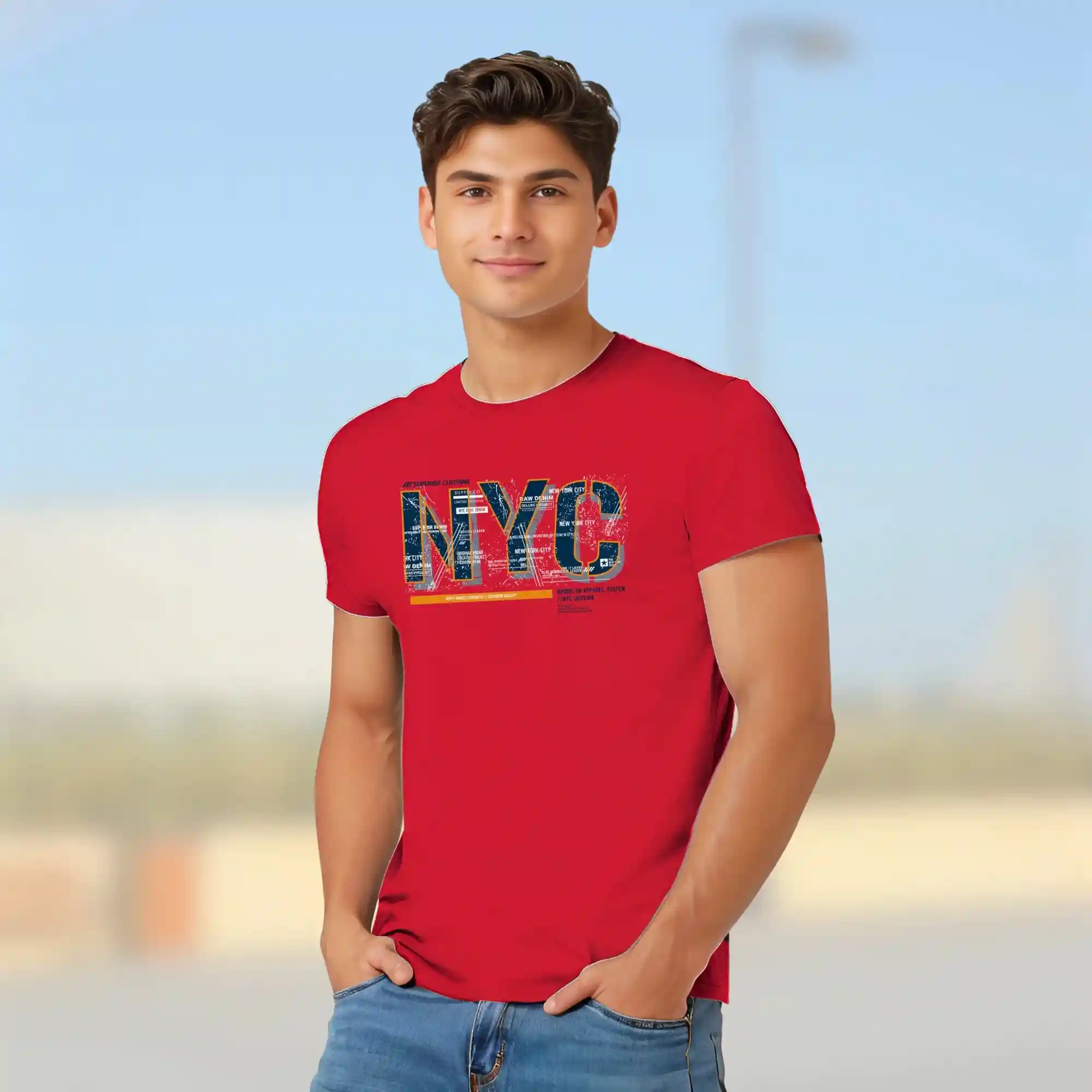 NYC Printed Cotton T-Shirt for men 