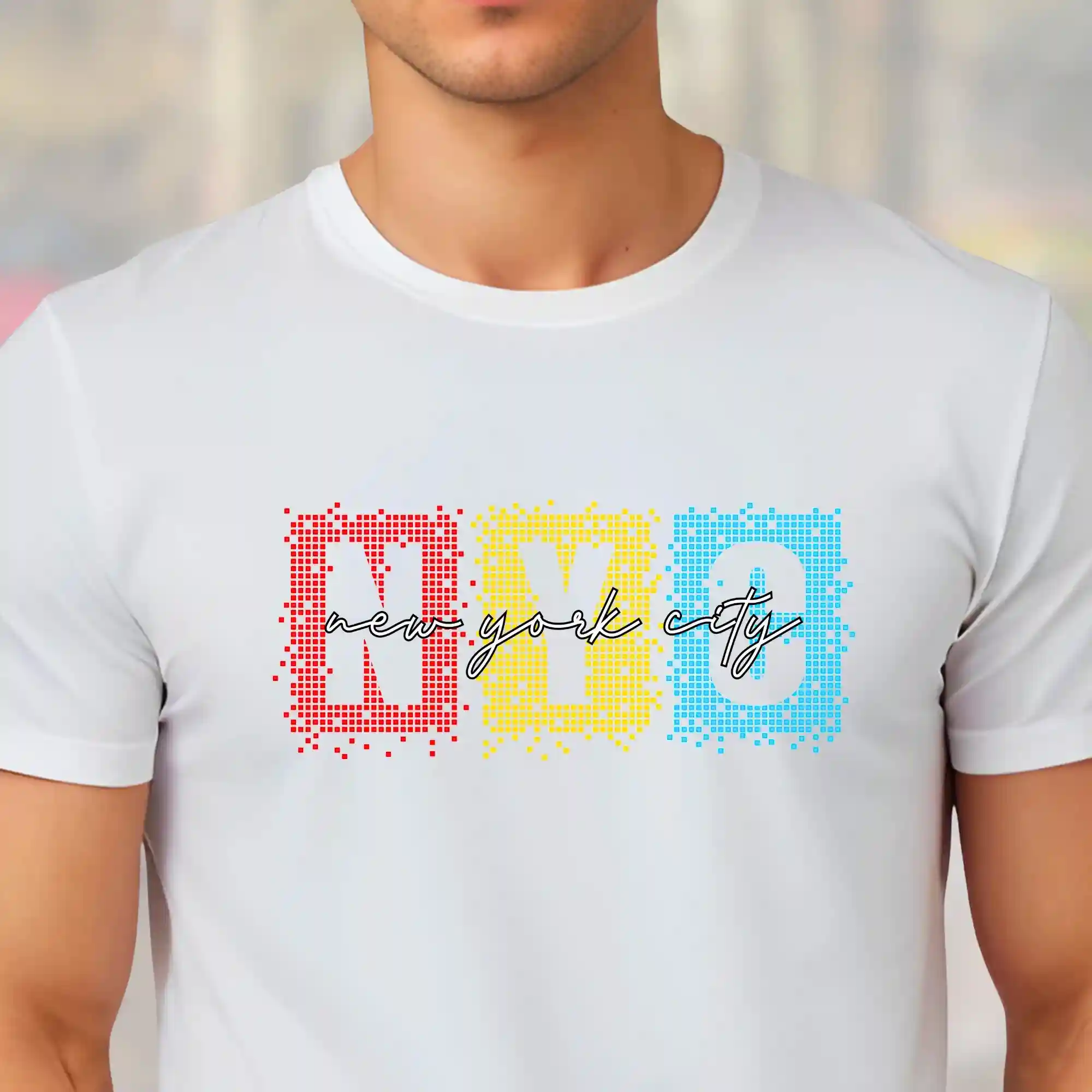 EXCELLO White ‘NYC – New York City’ Printed Men’s Cotton T-Shirt