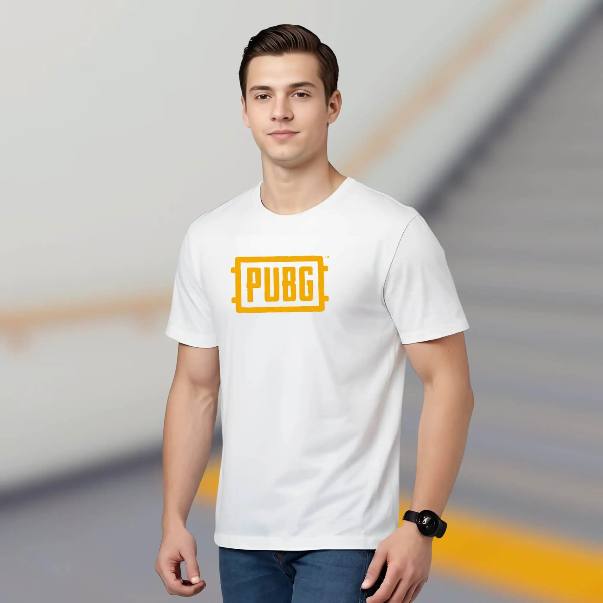 Men’s Cotton Graphic Print Casual T-Shirt – Round Neck, Half Sleeve